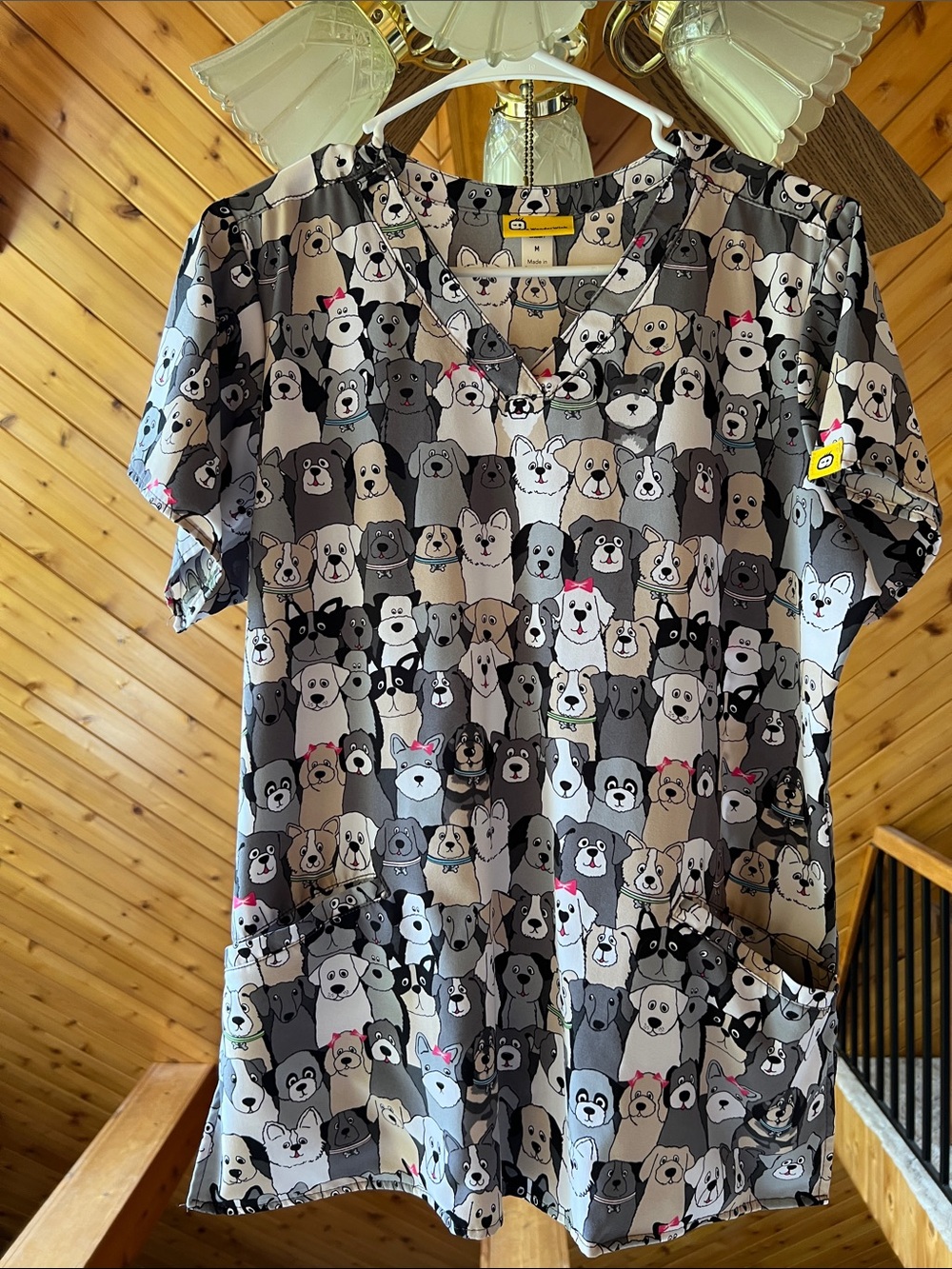Dog clothing item with dog print
